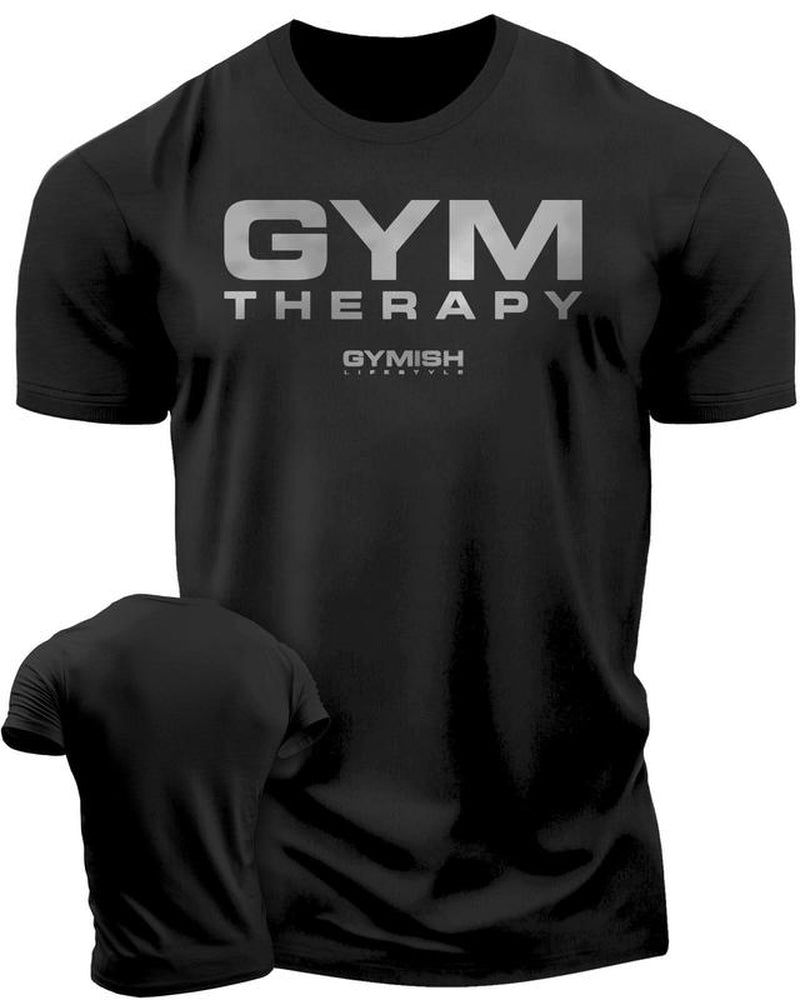 055. Gym Therapy Funny Motivational Workout Gym T-Shirt for Men