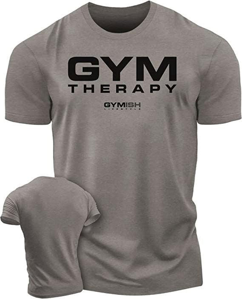 055. Gym Therapy Funny Motivational Workout Gym T-Shirt for Men