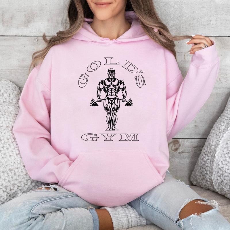 Vintage Golds Gym 1990S Retro Hoodie, Workout Gift, Gym Winter Outdoor Outfit