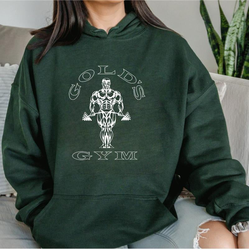 Vintage Golds Gym 1990S Retro Hoodie, Workout Gift, Gym Winter Outdoor Outfit
