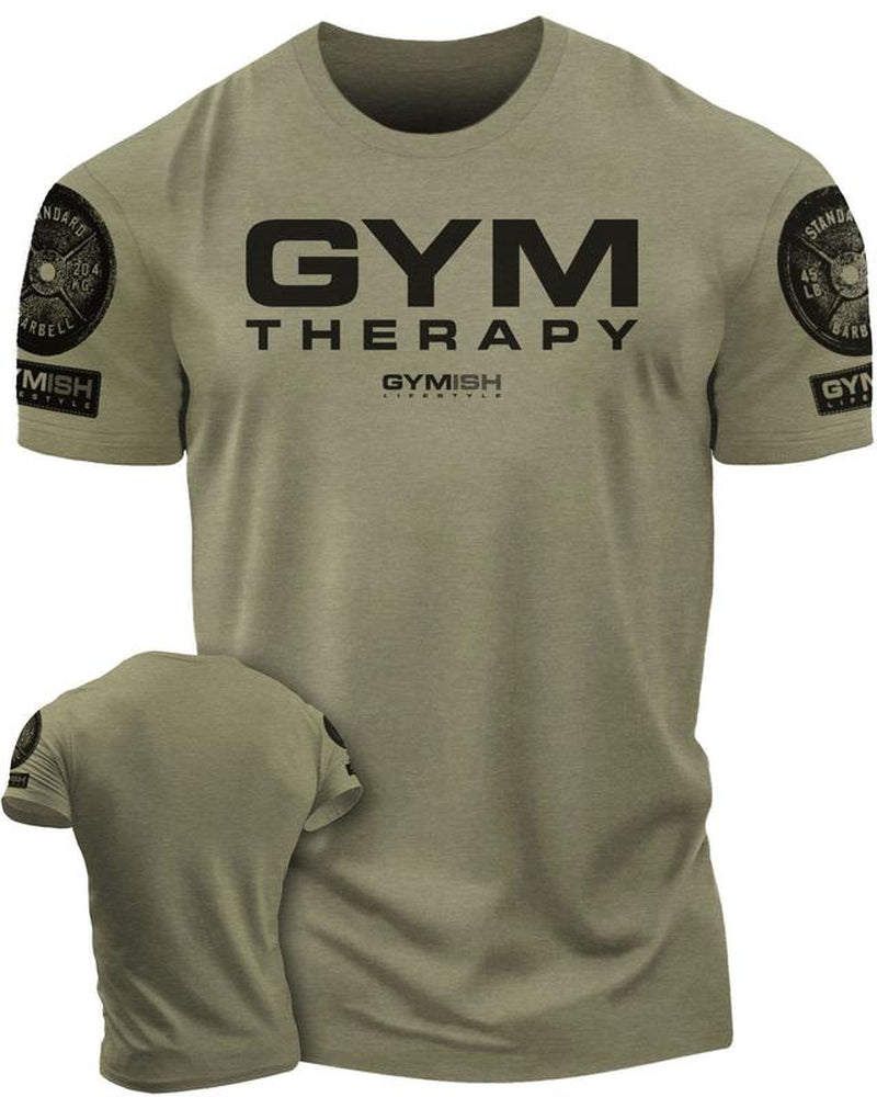 055. Gym Therapy Funny Motivational Workout Gym T-Shirt for Men