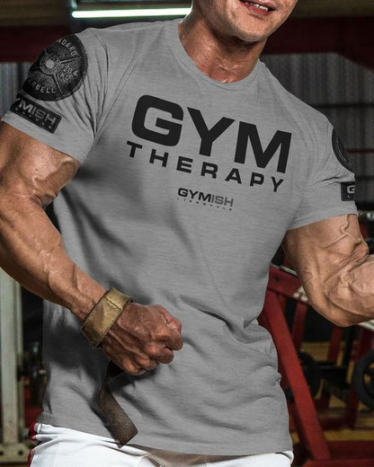 055. Gym Therapy Funny Motivational Workout Gym T-Shirt for Men