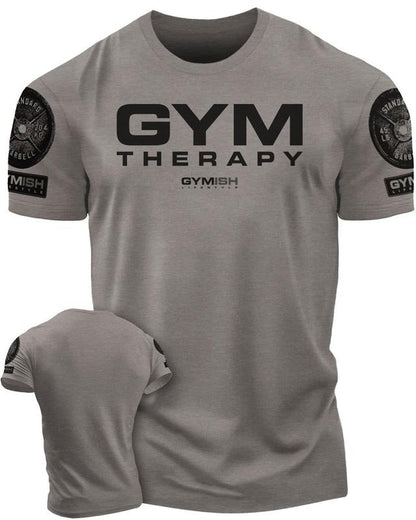 055. Gym Therapy Funny Motivational Workout Gym T-Shirt for Men